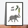 Poster Wild child met jungle dieren
