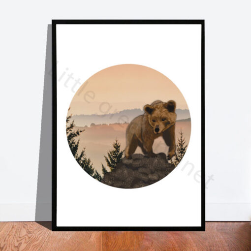 Bosdieren poster - Beer - Printable. Poster beer babykamer, kinderkamer. Beren poster. Kracht en bescherming. Bosdieren babykamer / kinderkamer. Bos thema of het thema bosdieren. Bosdieren decoratie. Poster bosdieren babykamer, kinderkamer.