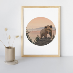 Bosdieren poster - Beer - Printable. Poster beer babykamer, kinderkamer. Beren poster. Kracht en bescherming. Bosdieren babykamer / kinderkamer. Bos thema of het thema bosdieren. Bosdieren decoratie. Poster bosdieren babykamer, kinderkamer.