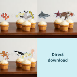 Traktatie prikkers - Zeedieren - Printable. Zeedieren traktatie maken. Cupcake traktatie. Lolly traktatie. Fruit traktatie. Fruitspies traktatie. Snoep spies zeedieren. Traktatie vishengel. Soepstengel traktatie.