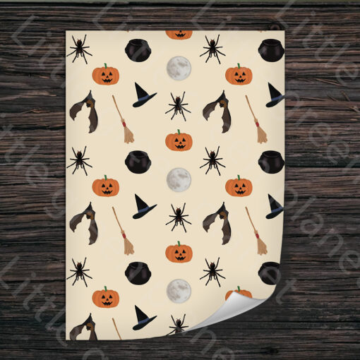 Inpakpapier Halloween - Printable. Halloween inpakpapier printen. Halloween cadeaupapier. DIY inpakpapier.