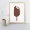 Poster ijsje - Chocolade ijsje - Printable. Kleurrijke kinderkamer decoratie. Vrolijke, zoete, kleurige decoratie. IJsjes thema kinderkamer. Kinderkamer met ijsjes thema of snoepjes thema. Speelhoek decoratie.