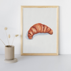Poster croissant - A4 printable. Wall art. Wall candy. Illustratie kinderkamer poster. Leuke poster kinderkamer. Kinderkamer decoratie. Keuken poster. Eettafel poster.