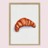 Poster croissant - A4 printable. Wall art. Wall candy. Illustratie kinderkamer poster. Leuke poster kinderkamer.