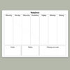 Weekplanner - Zwart-wit - Printable. Weekplanner printen PDF. Alle dagen van de week. Doelen, notities en ruimte voor een tekening die de week omschrijft.