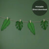 Jungle bladeren slinger. Jungle kinderfeestje. Jungle versiering. Verticale slinger. Horizontale slinger. Jungle decoratie. Jungle photobooth props. Printable.