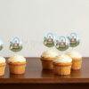 Paas printable - Vrolijk Pasen - Cupcake toppers. Traktatie prikkers.
