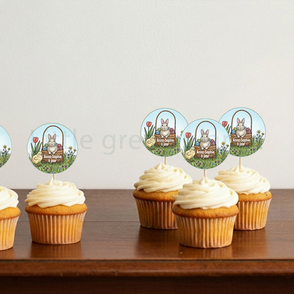 Paas traktatie printable - 24 ronde afbeeldingen (voor traktatie labels, stickers of toppers) - Afbeelding 2