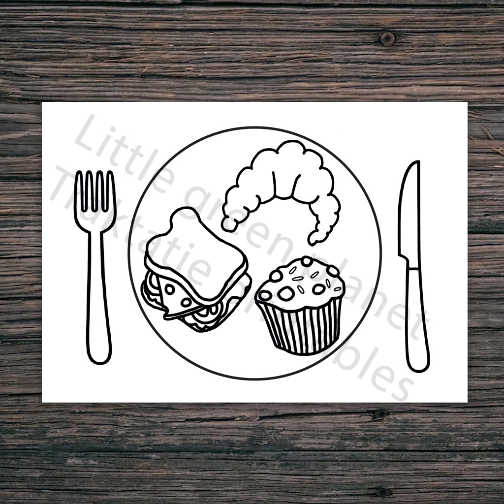 Placemat kleurplaat printable - A4 formaat. Placemat kleurplaat printen. Placemat Pasen. Placemat Kerstontbijt. Ontbijt, brunch, lunch.