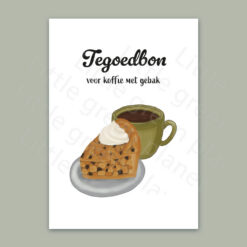Tegoedbon koffie met gebak – Printable. Tegoedbon cadeau. Tegoedbon printen. Tegoedbon printable.
