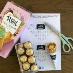 IJshoorntjes traktatie wikkels - onwIJS bedankt - Printable. Eindeschooljaar cadeautje juf, meester. Collega bedanken. Oppas bedanken. Juffendag bedankje.