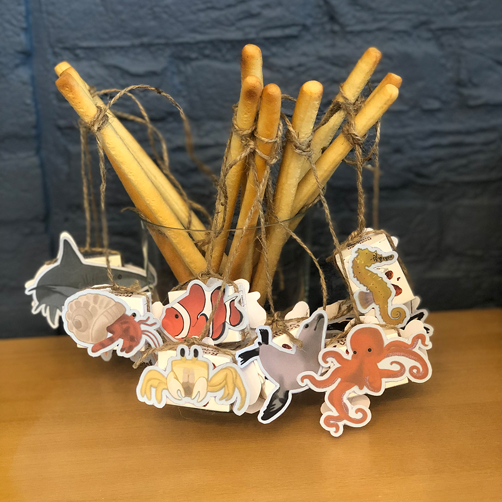Vishengel traktatie met zeedieren - Printable