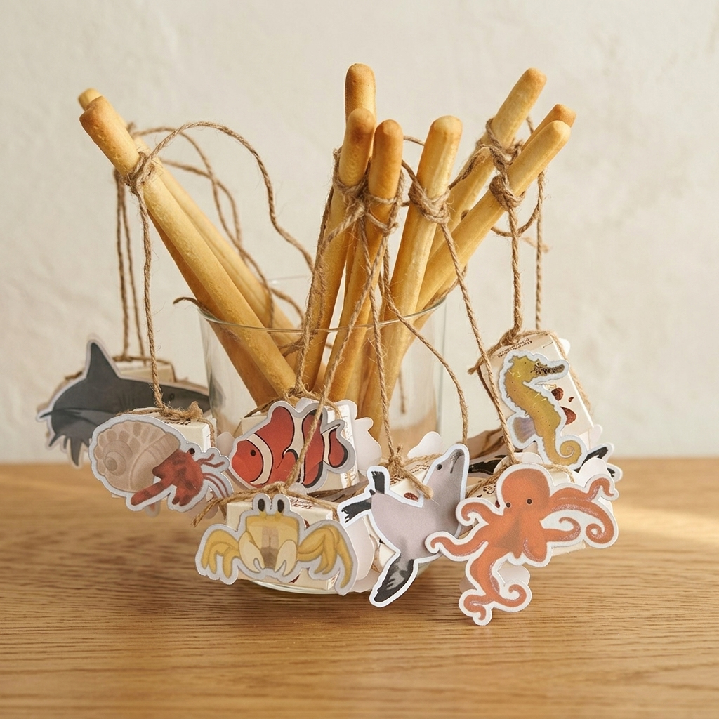 Vishengel traktatie met zeedieren - Printable