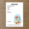 Uitnodiging kinderfeestje – Zeedieren – Invulkaart – Printable. Oceaan thema. Onderwaterwereld thema. Zwemfeestje.