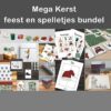 Kerst printables - Feest en spel pakket. Kerst slinger. Kerst versiering. Kerst inpakpapier, cadeauzakjes, cadeaudoosje. Kerst prikkers. Kerst spelletjes. Kleurplaat. Placemat.
